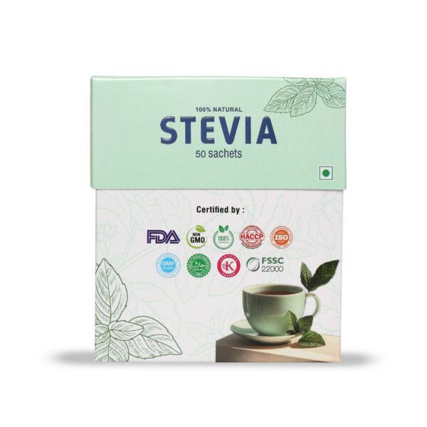Second image of PREMIUM Stevia Powder 50 Sachets Box
